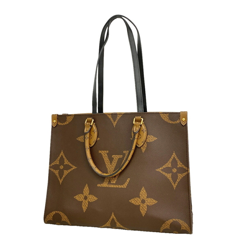 Louis Vuitton Monogram Giant Reverse OnTheGo MM Tote Bag M45321 Brown 2-way b...